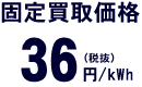 固定買取価格 36円/kWh(税抜)